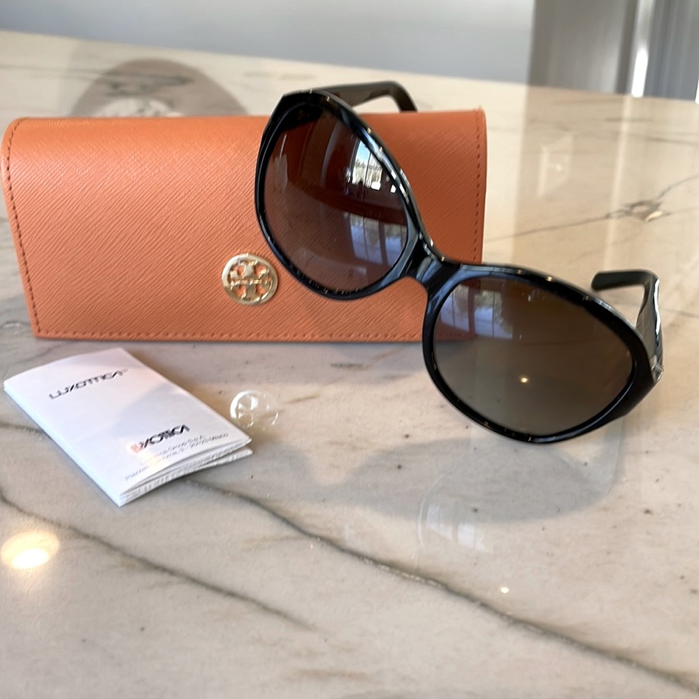 Black frames.  Tory Burch. Polarized.